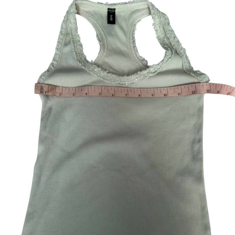 Venti6 Light Gray Sequin Trim Tank Top Size Small - Picture 3 of 6